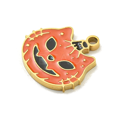Halloween Theme Ion Plating(IP) 304 Stainless Steel Enamel Charms STAS-M011-03H-1