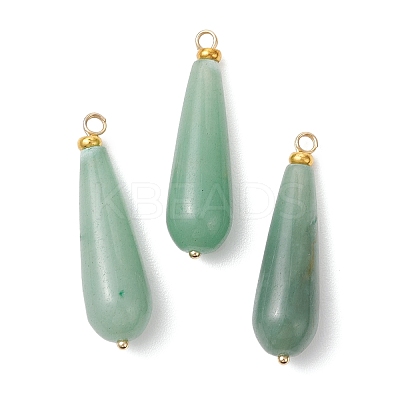 Natural Green Aventurine Pendants PALLOY-JF04760-02-1