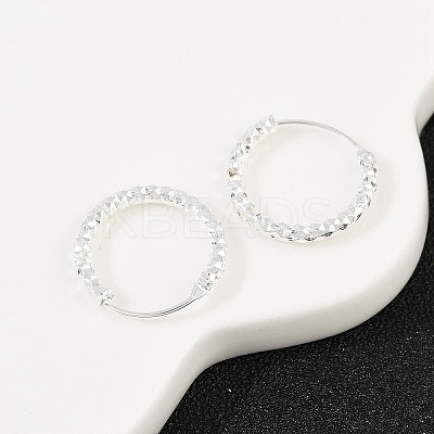 Brass Textured Hoop Earrings EJEW-F378-03B-S-1