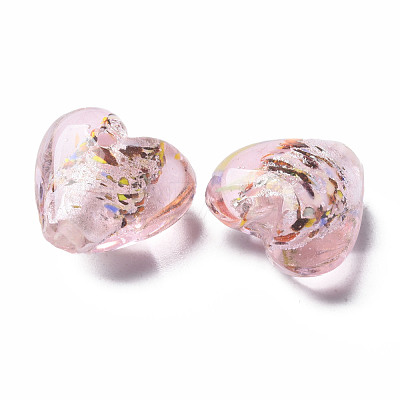 Handmade Lampwork Silver Foil Glass Beads FOIL-T005-01B-1