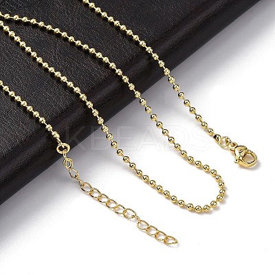 Rack Plating Brass Ball Chain Necklaces for Women NJEW-A035-04G-01-1