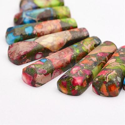 Assembled Gold Line and Imperial Jasper Beads Strands G-P298-K01-1