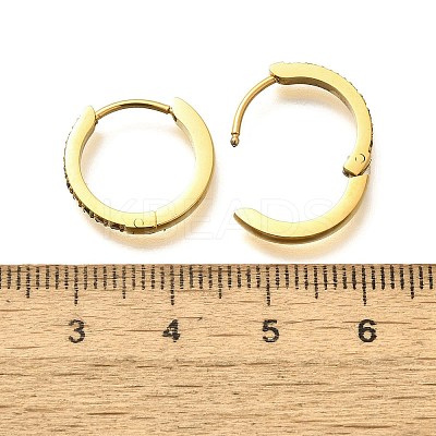 304 Stainless Steel Micro Pave Cubic Zirconia Huggie Hoop Earrings EJEW-C096-01J-G-1