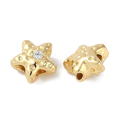 Brass Micro Pave Cubic Zirconia Beads KK-P283-20G-1