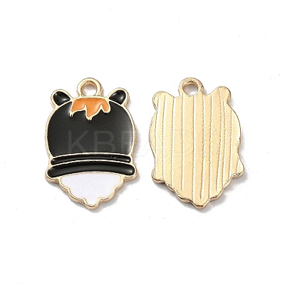 Halloween Light Gold Tone Alloy Enamel Pendants ENAM-P247-26KCG-1