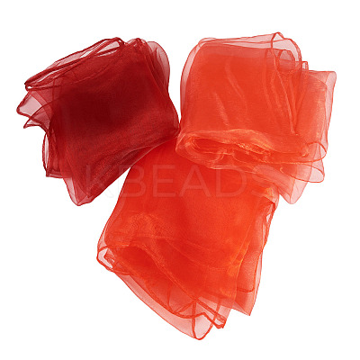 6Pcs 3 Colors Solid Color Nylon Silk Scarf for Women Girls AJEW-TA0003-33A-01-1