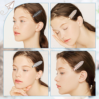 16Pcs 4 Colors Surfboard Shaped Alloy Rhinestone Alligator Hair Clips PHAR-CP0001-10-1