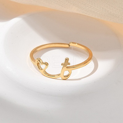 304 Stainless Steel Cuff Rings for Women RJEW-D285-01G-T-1