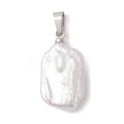 Natural Baroque Pearl Keshi Pearl Pendants PALLOY-JF05113-1