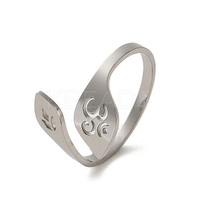 Non-Tarnish 304 Stainless Steel Open Cuff Rings RJEW-K262-01B-P-1