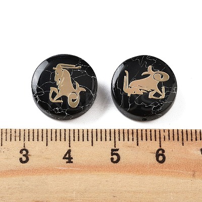 Dyed Black Synthetic Turquoise Beads G-F775-B01-1