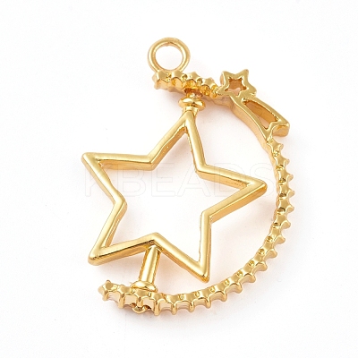 Alloy Open Back Bezel Pendants PALLOY-WH0067-92G-1