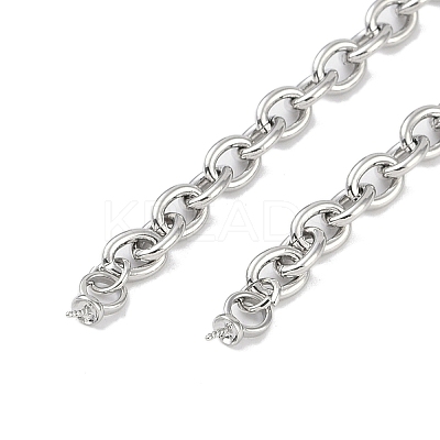 Brass M Pendant Cable Chain Necklace Making KK-U020-01P-1