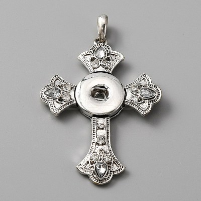 Alloy Rhinestone Hang Snap Base Pendants FIND-WH0145-76B-1