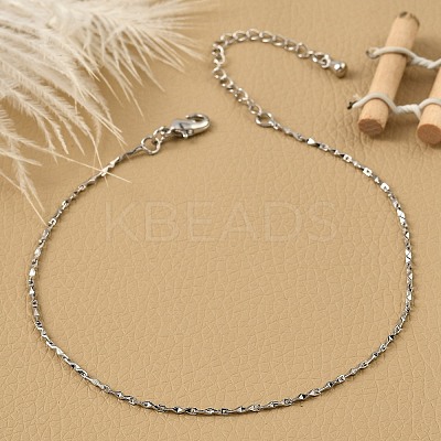 Brass Link Chain Bracelets for Women BJEW-G735-06P-1