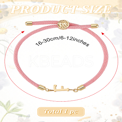 1Pc Adjustable Nylon Cord Slider Bracelets for Women BJEW-LP0001-32F-03-1