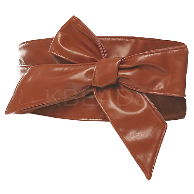 Bowknot PU Leather Wrap Around Waist Bands AJEW-WH20033-042K-1