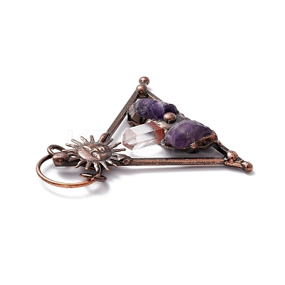 Natural Quartz Crystal and Amethyst Big Pendants G-M383-12LG-1