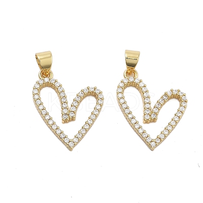 Brass With Cubic Zirconia Pendants KK-Q006-14G-1