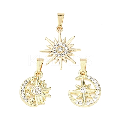 3Pcs Alloy Crystal Rhinestone Pendants Sets PALLOY-JF04550-1
