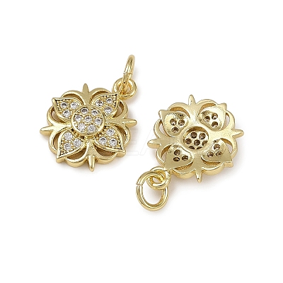 Brass Micro Pave Cubic Zirconia Pendants KK-I358-063G-L-1