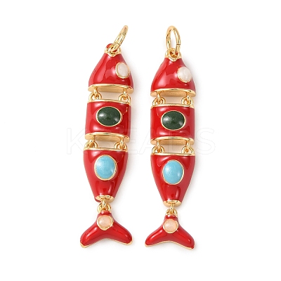 Brass Enamel Pendants KK-C143-44A-G-1