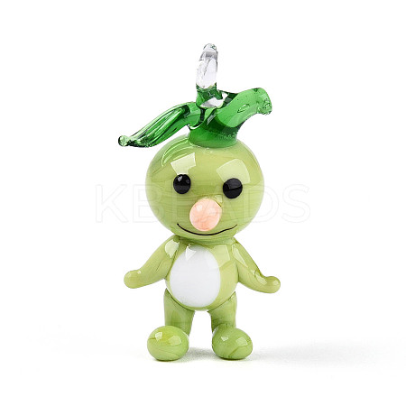 Handmade Lampwork Cartoon Radish Pendants LAMP-T025-10B-1