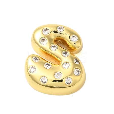 Rack Plating Brass Micro Pave Clear Cubic Zirconia Perdants KK-C067-11G-S-1