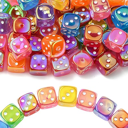UV Plating Opaque Acrylic Beads JACR-CJC0002-03-1