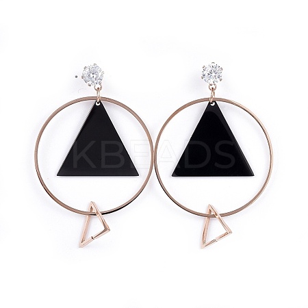 (Jewelry Parties Factory Sale)304 Stainless Steel Dangle Stud Earrings EJEW-K076-31-1