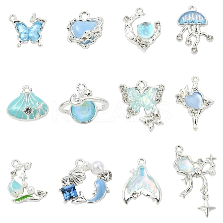 Alloy Rhinestone & Enamel Pendants FIND-YW0007-33-1