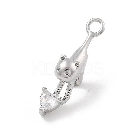 Brass Micro Pave Cubic Zirconia Pendants KK-D283-04P-1