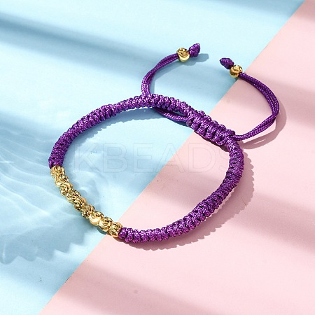 Polyester Cord Braided Bead Bracelets for Women BJEW-L698-01G-11-1