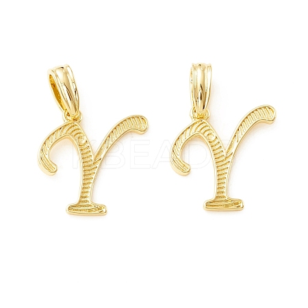 Rack Plating Eco-Friendly Brass Letter Pendants KK-K265-02G-Y-1