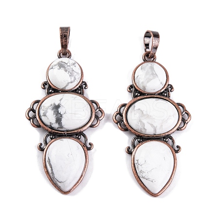 Natural Howlite Pendants G-Q158-04-12-1
