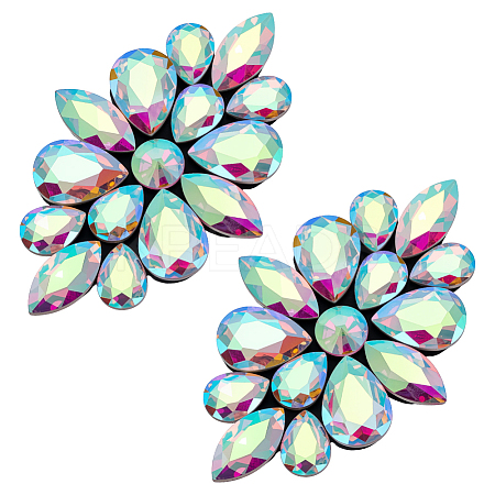 2Pcs Flower Glass Rhinestone Costume Accessories FIND-FG0004-81C-1