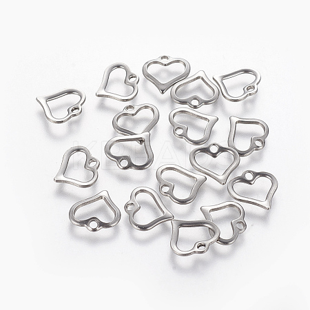 Tarnish Resistant 201 Stainless Steel Open Heart Charms LS-STAS-L233-022P-1