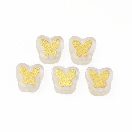 Electroplate Transparent Handmade Lampwork Beads LAMP-Q032-04F-1