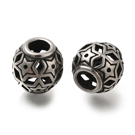 304 Stainless Steel European Beads STAS-D191-05F-AS-1