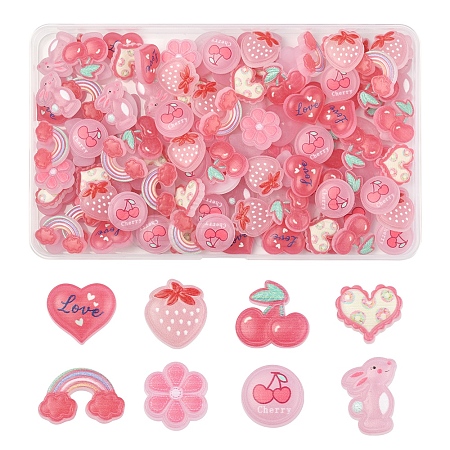 120Pcs 8 Style Plastic Enamel Cabochons KY-FS0001-38-1