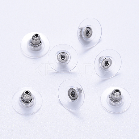 304 Stainless Steel Bullet Clutch Earring Backs LS-STAS-S113-003P-1