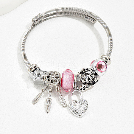 Non-Tarnish 201 Stainless Steel European Bracelet LS-OQ8559-4-1