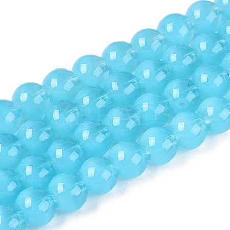 Transparent Glass Imitation Cat Eye Beads Strands GLAA-Q110-01B-06-1