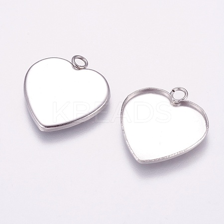 Tarnish Resistant 304 Stainless Steel Pendant Cabochon Settings STAS-K148-04A-1