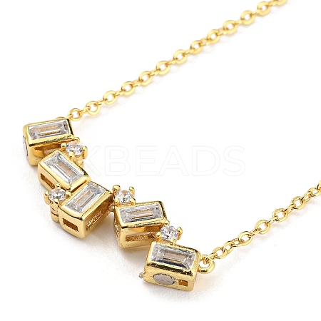 Magnetic Folding Twist Ring Cubic Zirconia Pendant Necklace LS-NJEW-F316-03G-1
