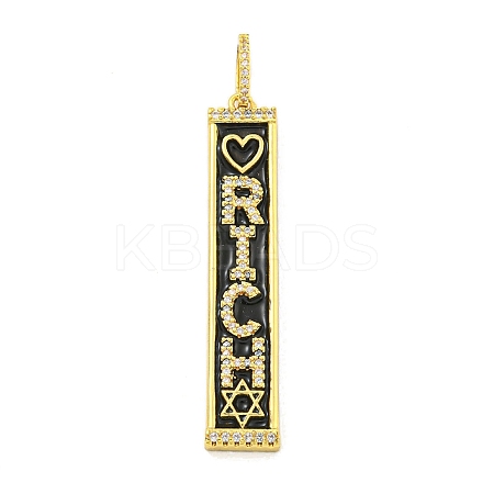 Real 18K Gold Plated Brass Micro Pave Cubic Zirconia Pendants KK-R159-07C-G-1
