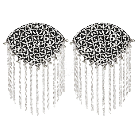 2Pcs Detachable Iron Tassel Epaulettes AJEW-FH0006-25P-1