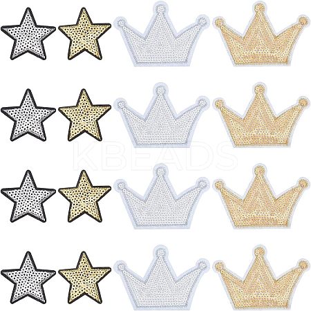 24Pcs 2 Style Computerized Embroidery Cloth Iron on/Sew on Patches DIY-FG0002-85-1