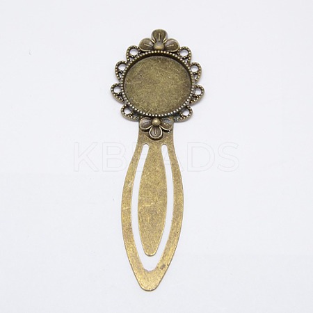 Tibetan Style Bookmark Cabochon Settings TIBE-S169-AB-NR-1