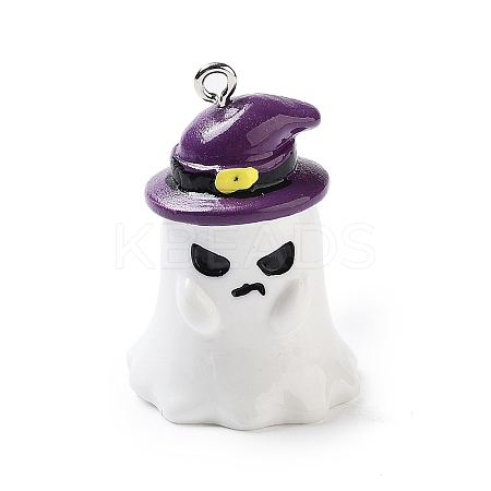 Halloween Theme Baking Paint Resin Pendants RESI-G103-01B-1